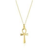 Spero London Women's Sterling Silver Egyptian Ankh Necklace in Gold
