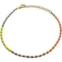 Sterling Silver Enamel Mine Beaded Colourful Rainbow Bracelet