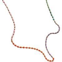 Sterling Silver Enamel Mine Beaded Colourful Rainbow Necklace