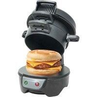 DMD® | Electric Breakfast Sandwich Maker, Muffin Maker & Grilled Sandwich Toastie Maker - With Egg Cooker Ring, Easy to Clean Non-Stick Cooking Plates, English Muffin Maker