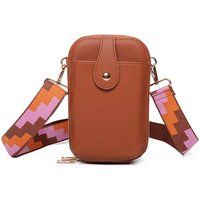 Fontanella Fashion Women's Riya PU Crossbody Phone Purse in Brown