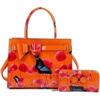 Poppy Patterned 2 in 1 Ribbon Tote Bag with Purse