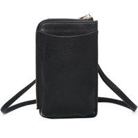Fontanella Fashion Women's Enkel Minimalist PU Leather Crossbody Phone Purse in Black