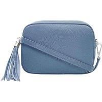 Tassel Charm Genuine Italian Leather Small Camera Crossbody Bag