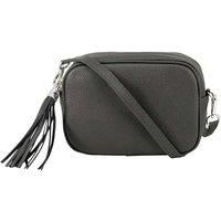 Tassel Charm Genuine Italian Leather Small Camera Crossbody Bag