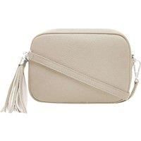 Tassel Charm Genuine Italian Leather Small Camera Crossbody Bag