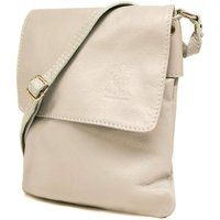 Kitise Women's Small Italian Genuine Leather Crossbody Handbag Stylishy Phone Bag in Beige