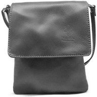Kitise Women's Small Italian Genuine Leather Crossbody Handbag Stylishy Phone Bag in Black