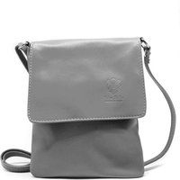 Kitise Women's Small Italian Genuine Leather Crossbody Handbag Stylishy Phone Bag in Dark Grey