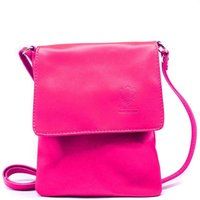Kitise Women's Small Italian Genuine Leather Crossbody Handbag Stylishy Phone Bag in Fuchsia