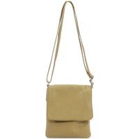 Kitise Women's Small Italian Genuine Leather Crossbody Handbag Stylishy Phone Bag in Khaki