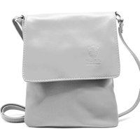 Kitise Women's Small Italian Genuine Leather Crossbody Handbag Stylishy Phone Bag in Light Grey