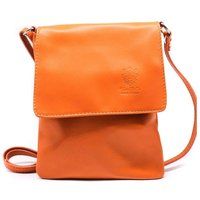Kitise Women's Small Italian Genuine Leather Crossbody Handbag Stylishy Phone Bag in Orange