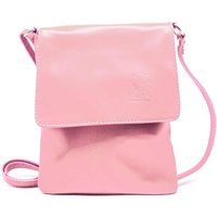 Kitise Women's Small Italian Genuine Leather Crossbody Handbag Stylishy Phone Bag in Pale Pink