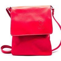 Kitise Women's Small Italian Genuine Leather Crossbody Handbag Stylishy Phone Bag in Red