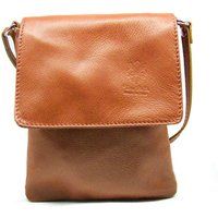 Kitise Women's Small Italian Genuine Leather Crossbody Handbag Stylishy Phone Bag in Tan