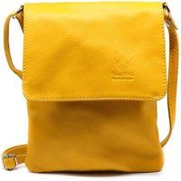 Kitise Women's Small Italian Genuine Leather Crossbody Handbag Stylishy Phone Bag in Yellow
