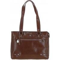 'Velutto Eleganza' Zip Mid Section Real Leather Shoulder Bag