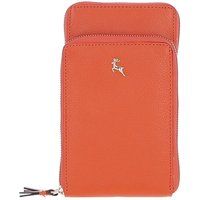 Ashwood Leather Women's 'Incanto Cuoio' Crossbody Phone Bag in Orange