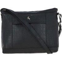 'Carlotta' Croc Print Real Leather Shoulder Bag