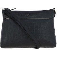 'Silvia' Croc Print Real Leather Shoulder Bag