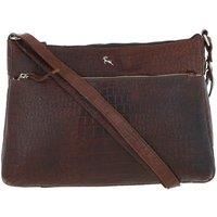'Silvia' Croc Print Real Leather Shoulder Bag