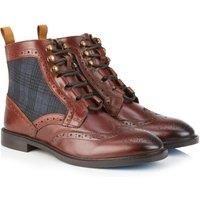 Amen Shoes Men's Kildare Leather Designer Lace up Boot in Dark Brown | Size: 8