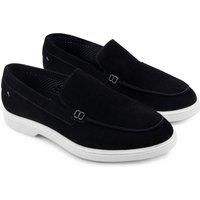 Amen Shoes Men's Ridley Suede Leather Penny Loafer in Navy | Size: 12