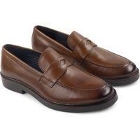Amen Shoes Men's Waterford Leather Formal Loafer in Brown | Size: 12