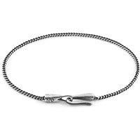 ANCHOR & CREW Men's Crossjack Sail Silver Chain SKINNY Bracelet | Size: 19 cm