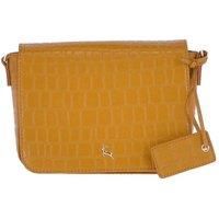 'Intenso Gialo' Croc-Embossed Leather Crossbody Bag