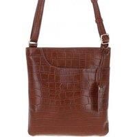 Curve Zip Top Leather Cross Body Bag
