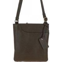 Curve Zip Top Leather Cross Body Bag