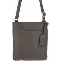 Curve Zip Top Leather Cross Body Bag