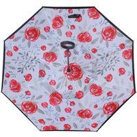 PEACH ACCESSORIES Women's Red Poppy Upside Down Umbrella