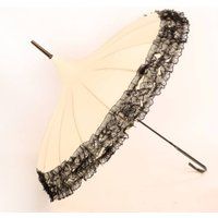 PEACH ACCESSORIES Women's Pagoda Lacy Umbrella in White
