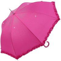 PEACH ACCESSORIES Women's Diamante Sparkly Frilly Umbrella in Fuchsia