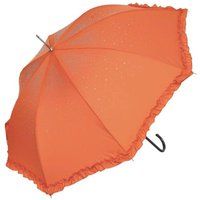 PEACH ACCESSORIES Women's Diamante Sparkly Frilly Umbrella in Orange