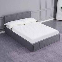 Ottoman Storage Bed grey double 4ft 6 fabric and 1 Mattress