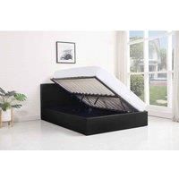 Ottoman Storage Bed black double 4ft 6 leather and 1 Mattress bedroom