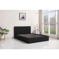 Ottoman Stoarge Bed black small double 4ft leather and 1 Mattress bedroom