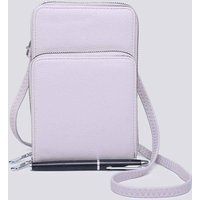 Kitise Women's Small Double-Zipped Mobile Phone Bag with Adjustable Strap in Grey
