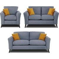Modern Home Loscoe 3 2 1 Seater Set Denim, Blue
