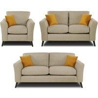 Modern Home Loscoe 3 2 1 Seater Set Oatmeal, Cream