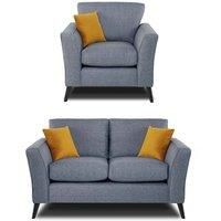 Modern Home Loscoe 2 1 Seater Set Denim
