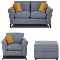 Modern Home Loscoe 2 1 footstool Set Denim