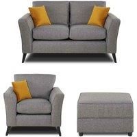Modern Home Loscoe 2 1 footstool Set Charcoal