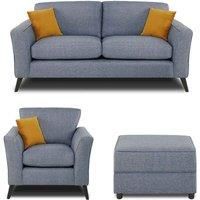 Modern Home Loscoe 3 1 footstool Set Denim