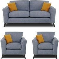 Modern Home Loscoe 3 1 1 Seater Set Denim