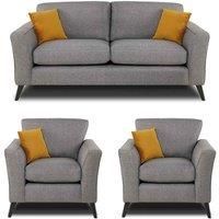 Modern Home Loscoe 3 1 1 Seater Set Charcoal